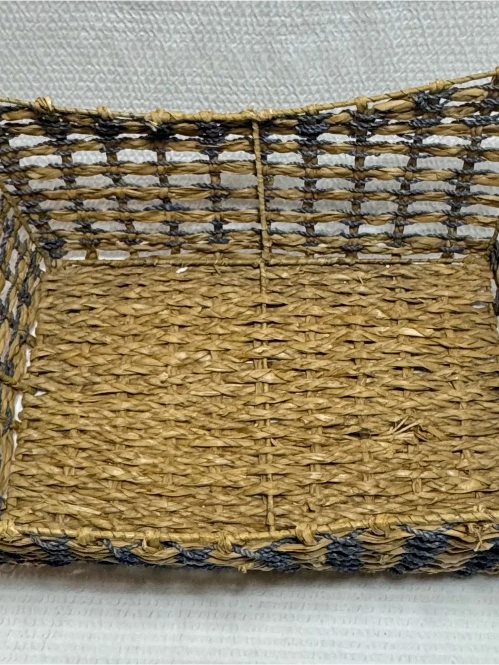 Unbranded Woven Straw Tote Bag in Natural & Black